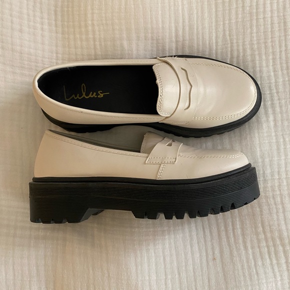 Lulus Shoes - Lulu's White Platform Loafers